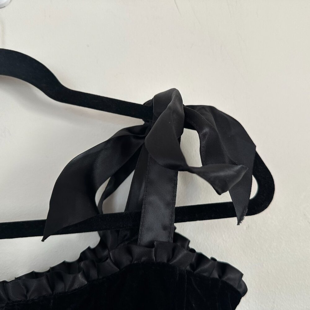 Dolls Kill Widow NWOT Night Whispers Velvet Satin Trim Lace Up Corset Medium - Picture 9 of 12